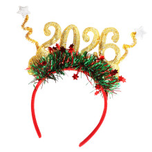 Sparkling 2026 New Year Hairband Gold Glitter Number-Gold