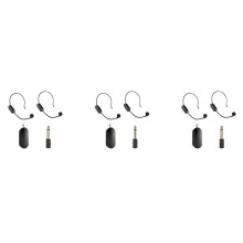 3X 2.4G Wireless -Mounted Lavalier Microphone Set Transmitter with Receiver for Amplifier Voice Speaker 1 to 2