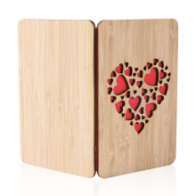 Wooden Heart-Shaped Anniversary Card for Wife,Handmade Wood Bamboo Wedding Anniversary Cards,Valentines Gifts for Her/Him/Husband/Girlfriend/Boyfriend