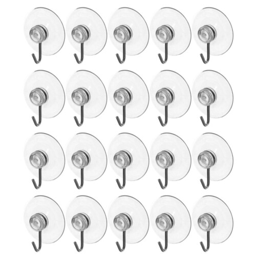 Suction Sucker Window Hooks Clear Wire Hook 32MM ( Pack of 20 )