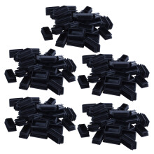 Les Bouchons de Tube D'ExtréMité de Masquage de Rectangle en Plastique InsèRent 25X50mm 150Pcs Noir
