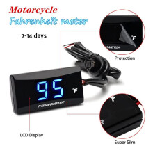Motorcycle Water Temperature Meter Digital Water Temperature Gauge for Racing Scooter LED Display 12V (Red Light)