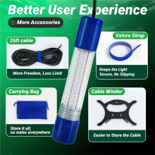 Luz de Pesca Submarina de Doble Voltaje de 12 V-24 V para , Hielo, Muelle, Agua Salada y Dulce.
