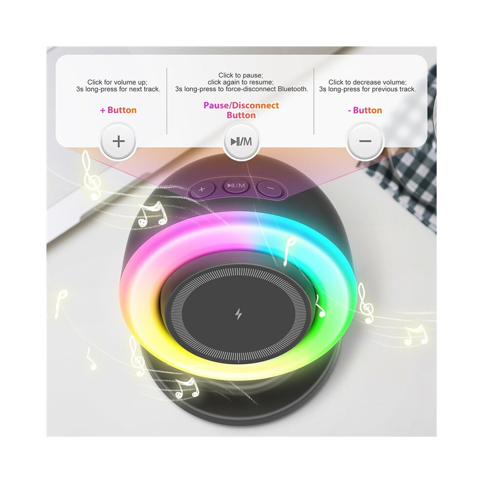 15W Magnetic Wireless Charger Stand With Speaker Rgb Fast Charging For Smartphone Device Light 6032848740279