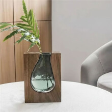 Blomsterarrangemang Flaska Träglasvas Modern Hydroponisk Blomhållare Utsökt Transparent Blomkruka Homestay B