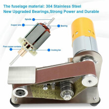 Electric Belt Sander Grinder with 10 Sanding Belts and 7-Speed Adjustment for DIY Projects EU Plug