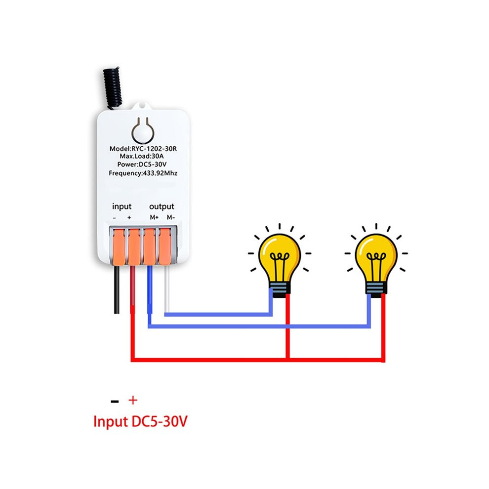 433Mhz Motor 30A 5V-30V Kr1202-30R For Remote Control Of Motor Forward And Reverse Rotation 1000M 6033360461611