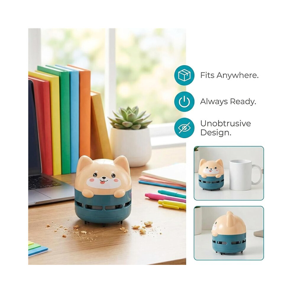 Desktop Vacuum Cleaner Table Dust Sweeper Cute Portable Rechargeable For Computer Laptop Keyboard Home School 6034194483565
