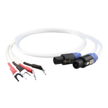 1 Paar OCC Verzilverde Ohmic Audio Twist Lock NL4FC-Kabels voor Versterker Speakon-Connector Naar Y-Spade voor REL/MJ