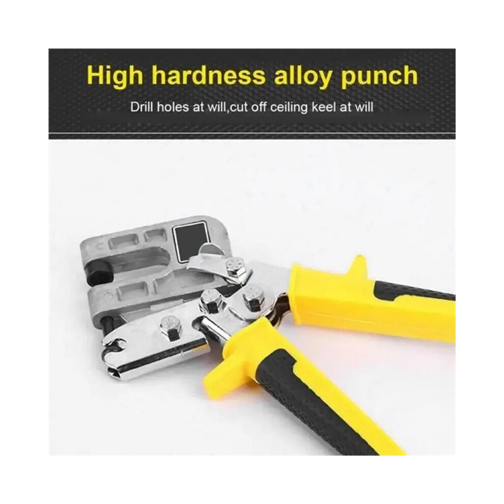 Metal Stud Crimper Aluminum Alloy Ceiling Punching Pliers Plaster Drywall Tools For Fastening Metal Double Handed Keel 4714185122162