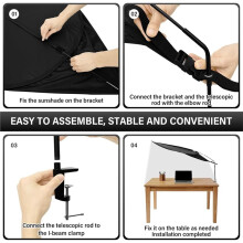 Adjustable Office Cubicle Desk Shade, 47'' Canopy Essential Cubicle Light Blocker for Partitions to Block Overhead