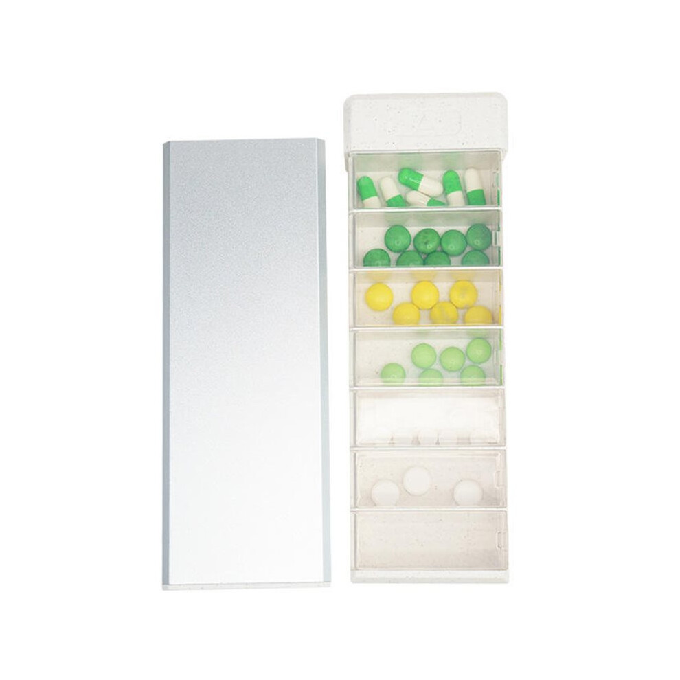 Black Large-Capacity Pill Organizer Lightproof Moisture 7Day Portioning Sealed Portabl Weekly Medication Storage Travel