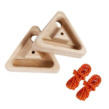 Tabla de Escalada Triangular Portátil de Madera, Paquete de 2, con 3 Bolsillos de Múltiples Profundidades, para Fortalecer los Dedos y Ejercitar los