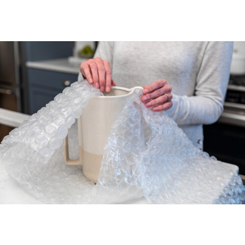 Duck Max Strength Bubble Cushioning Wrap, 15 FT, Large Bubble Packing Wrap, Clear, Perforated Every 12 in 2