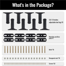 8PCS Adjustable Height Bed Support Legs 5.0-7.8inch Heavy Duty Bed Frame Support Legs for Bed Slat and Frame Support