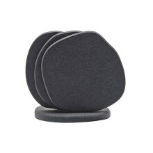 Diatomaceous Earth Coasters Set - 4 Pack Absorbent Quick-Dry Stone Design Black