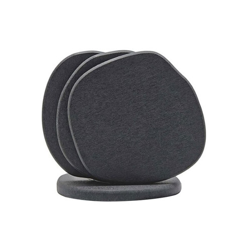 Diatomaceous Earth Coasters Set - 4 Pack Absorbent Quick-Dry Stone Design Black