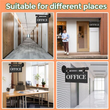 Modern Office Sign 11" X 6" Double-Sided Wall-Mounted Office Door Sign for Business Indoor/Outdoor Pre-Drilled Holes