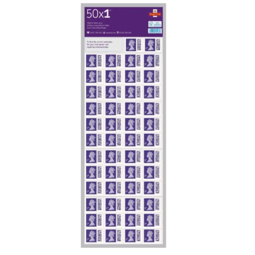 Royal Mail 50 x 1st Class BARCODED Standard Self Adhesive Postage Stamps 1