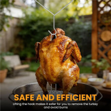 304 Stainless Steel Deep Pot Vertical Turkey Roasting Rack Detachable Turkey Roasting and Frying Kit