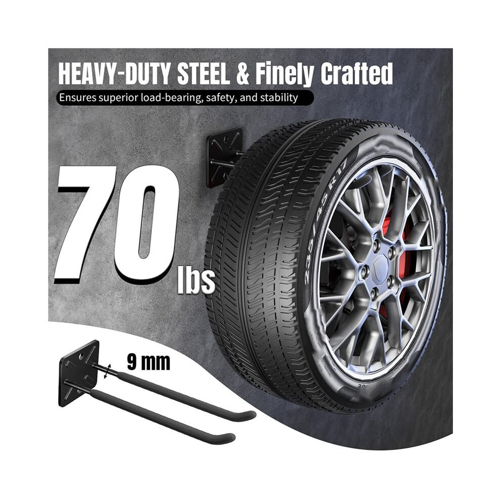 Wall Mount Heavy Duty Garage Hooks - Ideal For Ladders, Garden Tools, And More 6032965854477
