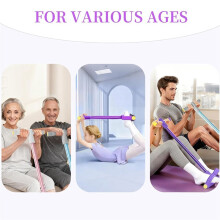 Bandas de Resistencia para Pedales con Asas, Diseño de 6 Tubos para Entrenamientos de Cuerpo Completo.