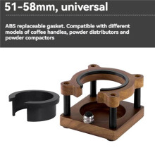 Houten Espresso-Aanstampstation 51/53/58 mm Handmatige Koffieaanstampbasis voor Portafilter, Bar, Keuken en Café