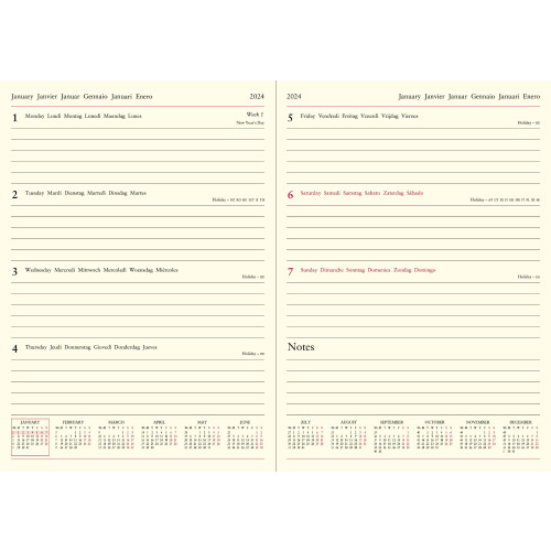 Letts Lecassa 2024 A5 week to view diary - black 1