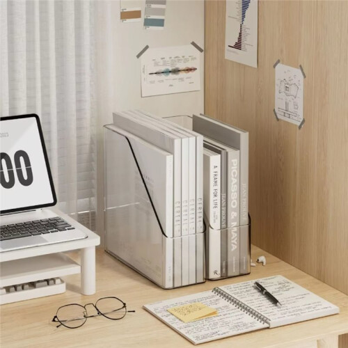 4PCS File Folder Storage Organizer Bin Hold Notebooks, Binders, Envelopes, Magazines for Home Office, Work Desktops