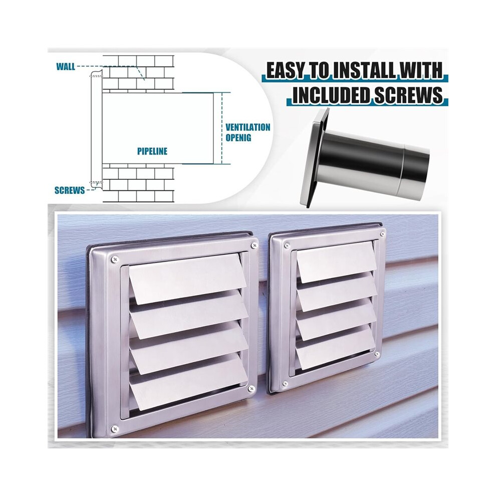 Wall Vent Cover Outside Dryer Vent Covers For House Exhaust Duct Kit With Removable Extension Pipe 6032309127427