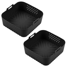 2 Pack Silicone Air Fryer Trays for COSORI 5.5-6.2L Square 180 Nonstick Oven Baking Accessory