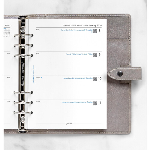 Filofax A5 week on two pages 5 language 2026 diary 26-68516 2