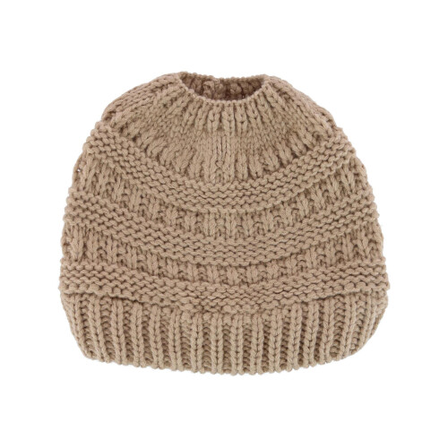 CTM Women's Ponytail Winter Beanie Knit Hat 1