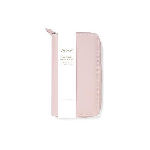 Filofax Saffiano Personal Compact Zip Organiser - Blush 1