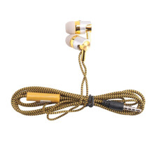 H-169 3.5mm MP3 MP4 Cablaggio cavo intrecciato per subwoofer, cuffie musicali universali con controllo filo di grano (Oro)