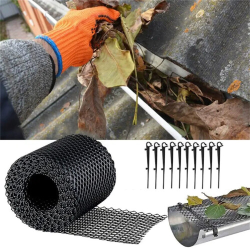 Plastic Gutter Guard Mesh with Fixed Hooks Anti-18cmx6m 1