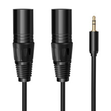 Cable de Audio MultifuncióN Jack Macho de 3,5 / 6,35 Mm una Conector Macho XLR Doble Cable de ExtensióN XLR 6,35 / 3,5 Mm 3 Metro