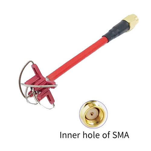 2pcs 5.8GHz Cloverleaf Antenna FPV Receiver Transmitter 5dbi RHCP RP-SMA Red 2