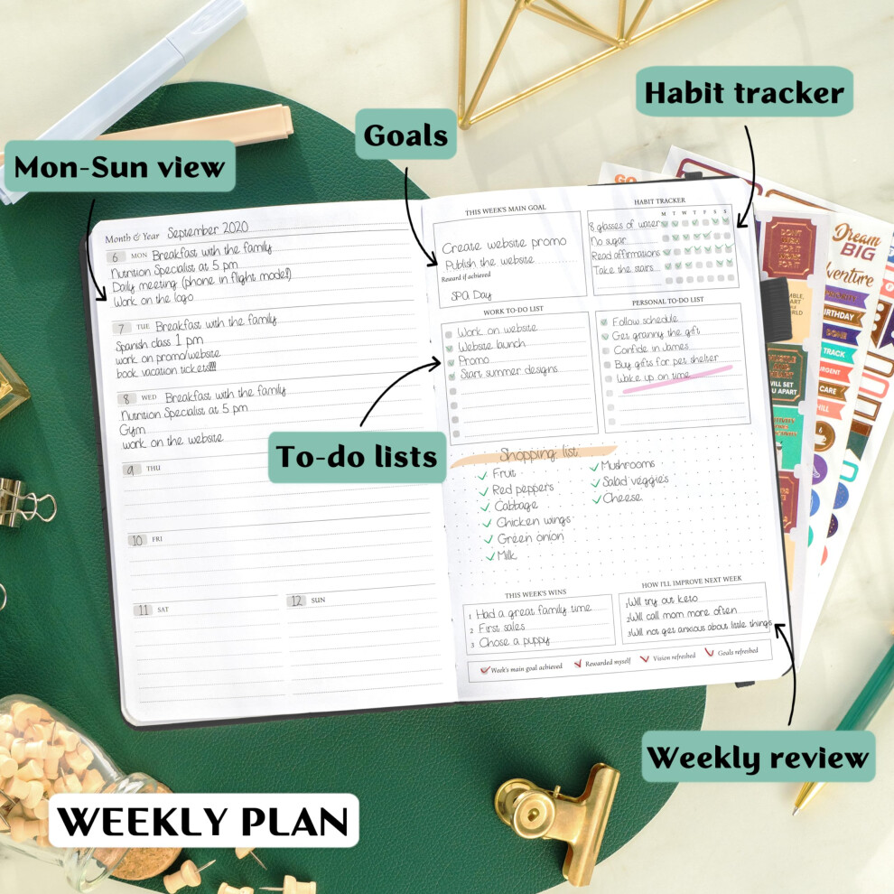 Photos - Notebook Legend Planner ? Weekly & Monthly Life Planner to Hit Your Goals & Live Happier. Organizer  & Productivity Journal. 