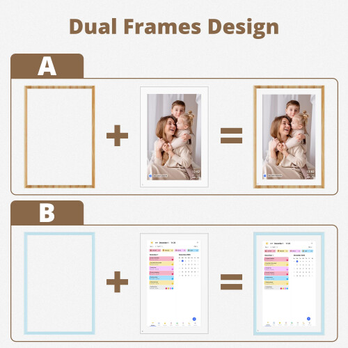 2026 Digital Calendar with 2 Replaceable Frames, 10 Inch Electronic Calendar Planner for Chore Chart and Home Organization, Interactive Touch Screen 2
