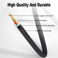 Froggen RCA to 3.5mm Audio Cable, 3.5mm to RCA Adapter, Stereo Y Splitter Audio Aux Cable Compatible with DJ Controller, Speaker, Turntable, TV, Car