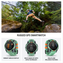Garmin Instinct 3 GPS 45mm Smartwatch, AMOLED screen, Rugged watch, Built-in Sports Apps and Health Monitoring, LED Flashlight, Shock Resistant, 10AT