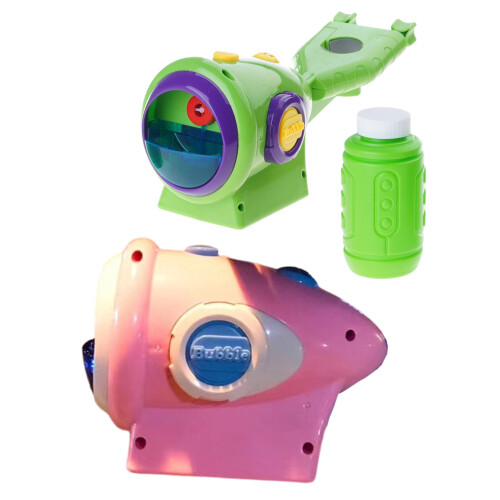 Glowing Automatic Bubble Maker Automatic Blowing Machine-Green 1