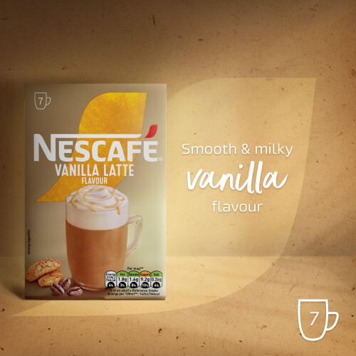Nescafe NESCAFÉ Vanilla Latte Instant Coffee 7 x 18.5g Sachets 1