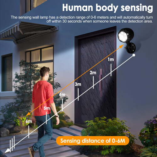 Outdoor LED Security Lights, PIR Motion Sensor Light Outdoor Motion Sensor PIR Light Battery Powered, Waterproof Outside Security Lights with Sensor 1