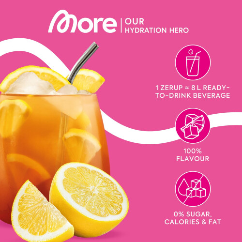MORE Zerup Zero Calorie Syrup with Real Fruit Extracts Lemon Iced Tea 65 ml 2