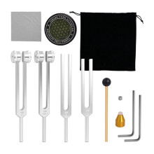 Tuning Forks for Healing Set 128Hz 136Hz 256Hz 384Hz Tuning Forks Set with Activator for Healing,Sound Therapy,Keep Body