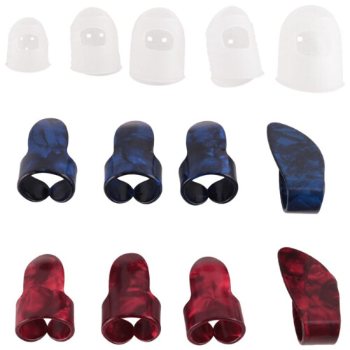 Kit per Chitarra Include 8 Pezzi per Chitarra e Plettri (In Celluloide Blu e Metallo), 5 Pezzi Protezioni per Chitarra Trasparente