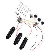 Electric Guitar Pickup Wiring Harness Prewired 5-Way SSS Pickup for ST Electric Guitar Black