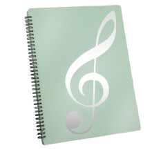Bladmuziek, Capaciteit van 60 Pagina'S, Bladmuziek/Houder, Geschikt voor Letter-Formaat A4, Beschrijfbaar en Afneembaar (Groen)